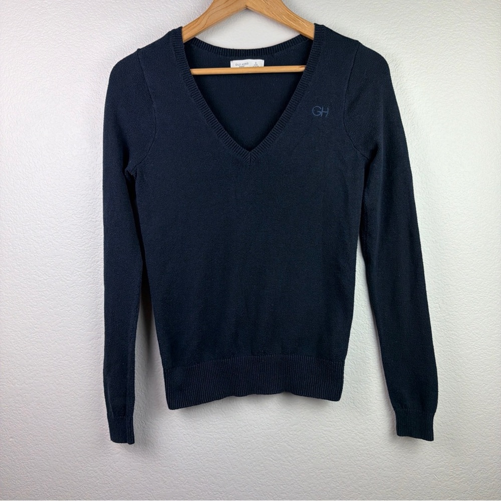 Gilly Hicks Sweater Pullover Long Sleeve Logo Navy Blue Women’s Small